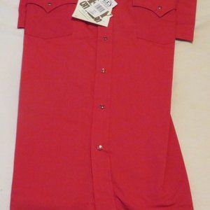 NWT ELY CATTLEMAN RED WESTERN SHIRT SHORT SLEEVE